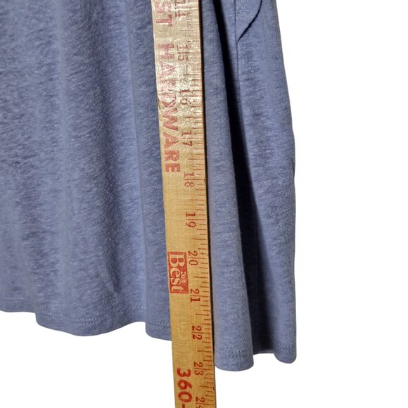 Garnet Hill Womens Linen & Modal Blend‎ Flutter Sleeve Top S Blue Boxy Oversized - Picture 6 of 8